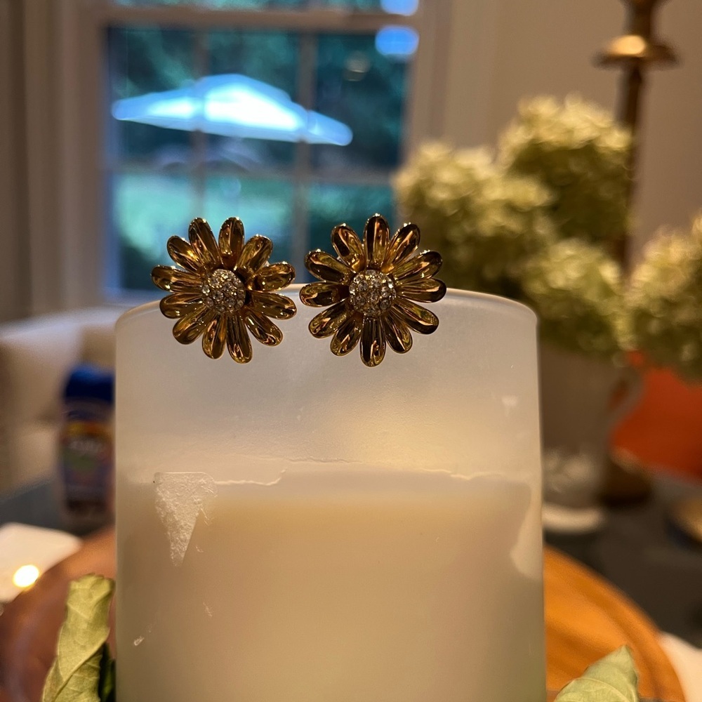 J. Crew Gold Flower Earrings